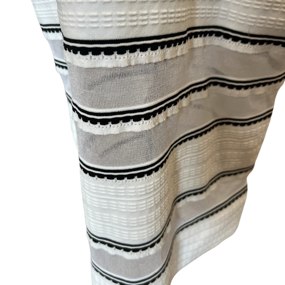 New with tags. Striped Sheer Panel High Neck Sleeveless Midi Sweater Dress XL - Picture 5 of 11